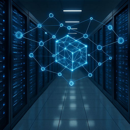 3D representation of distributed network architecture used in modern decentralized systems 3D representation of distributed network architecture used in modern decentralized systems