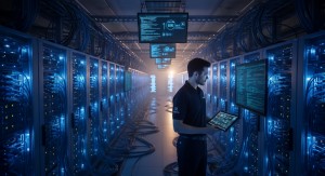 High-security data center environment supporting large-scale decentralized computing.