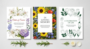 Floral Funeral Order of Service Templates Flowers Meaning Colour
