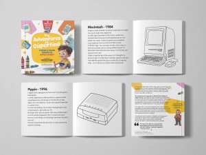 Inside the book: Coloring iconic devices like the original Macintosh and Newton MessagePad.