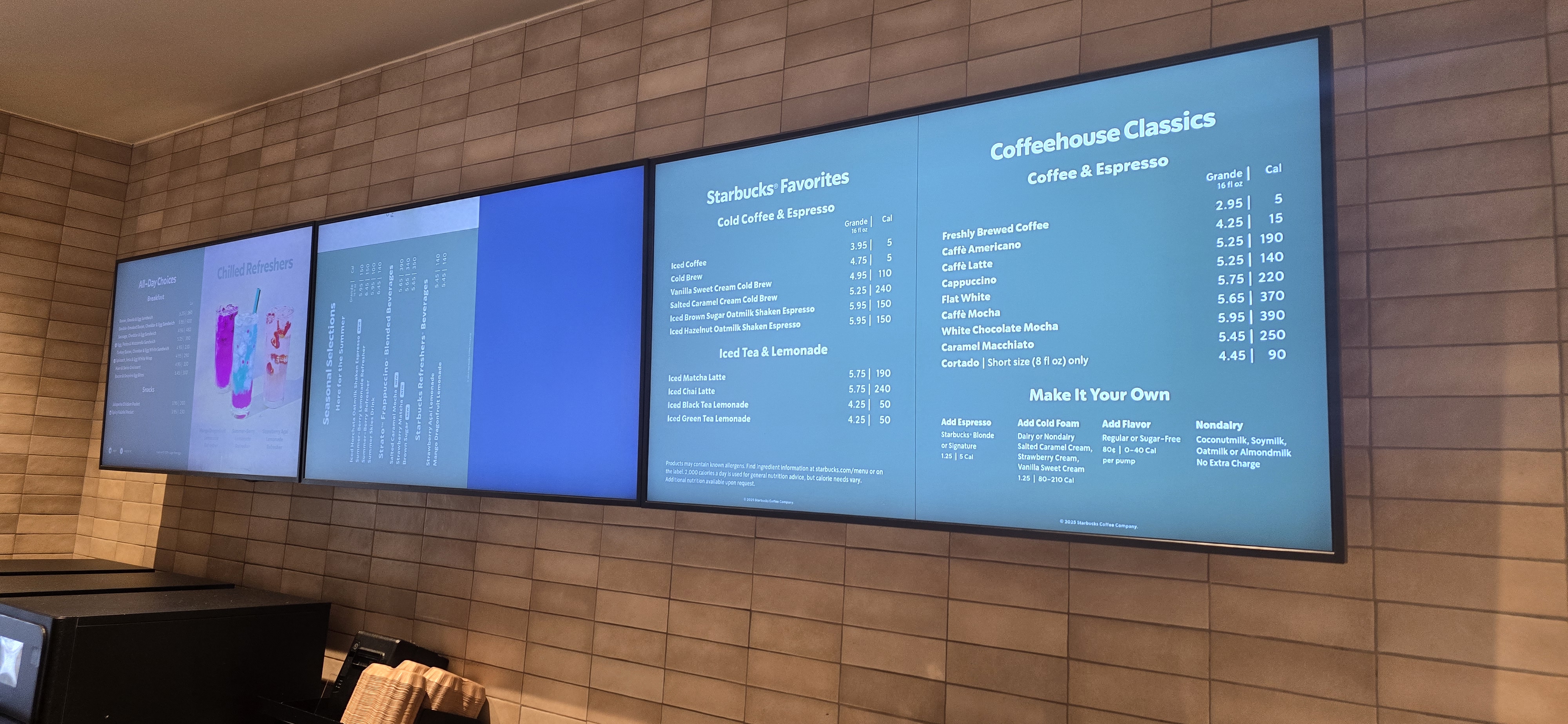 installed commercial display menus