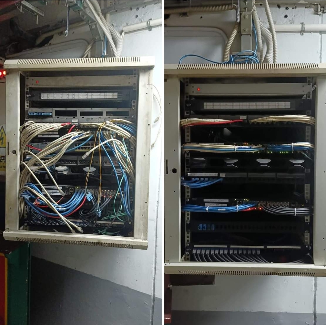 old rack data wiring clean up