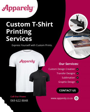 Apparely custom printing services – screen printing, sublimation, embroidery and graphic design