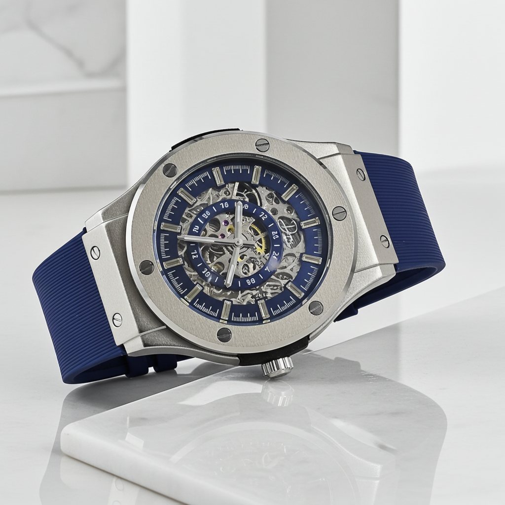 Skeleton Automatic Watch The 199 Blue by Dapper Watches Skeleton Automatic Watch The 199 Blue by Dapper Watches
