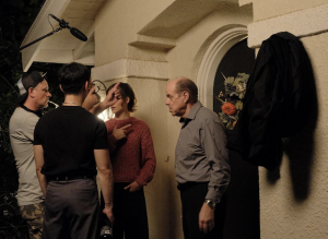 Director Clayton Guiltner on set of Pillow Armor