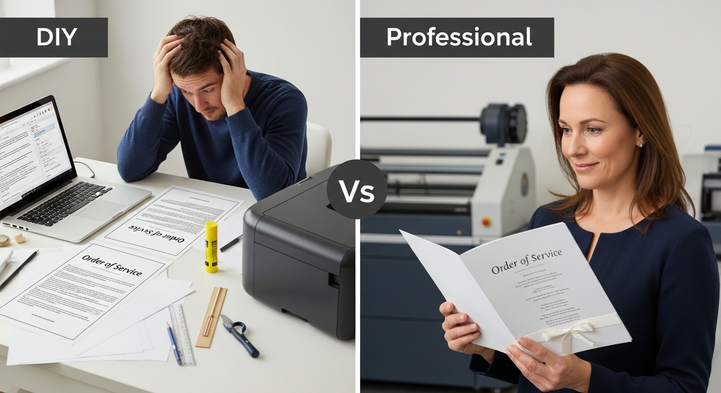 DIY vs Professional Funeral Order of Service Printing