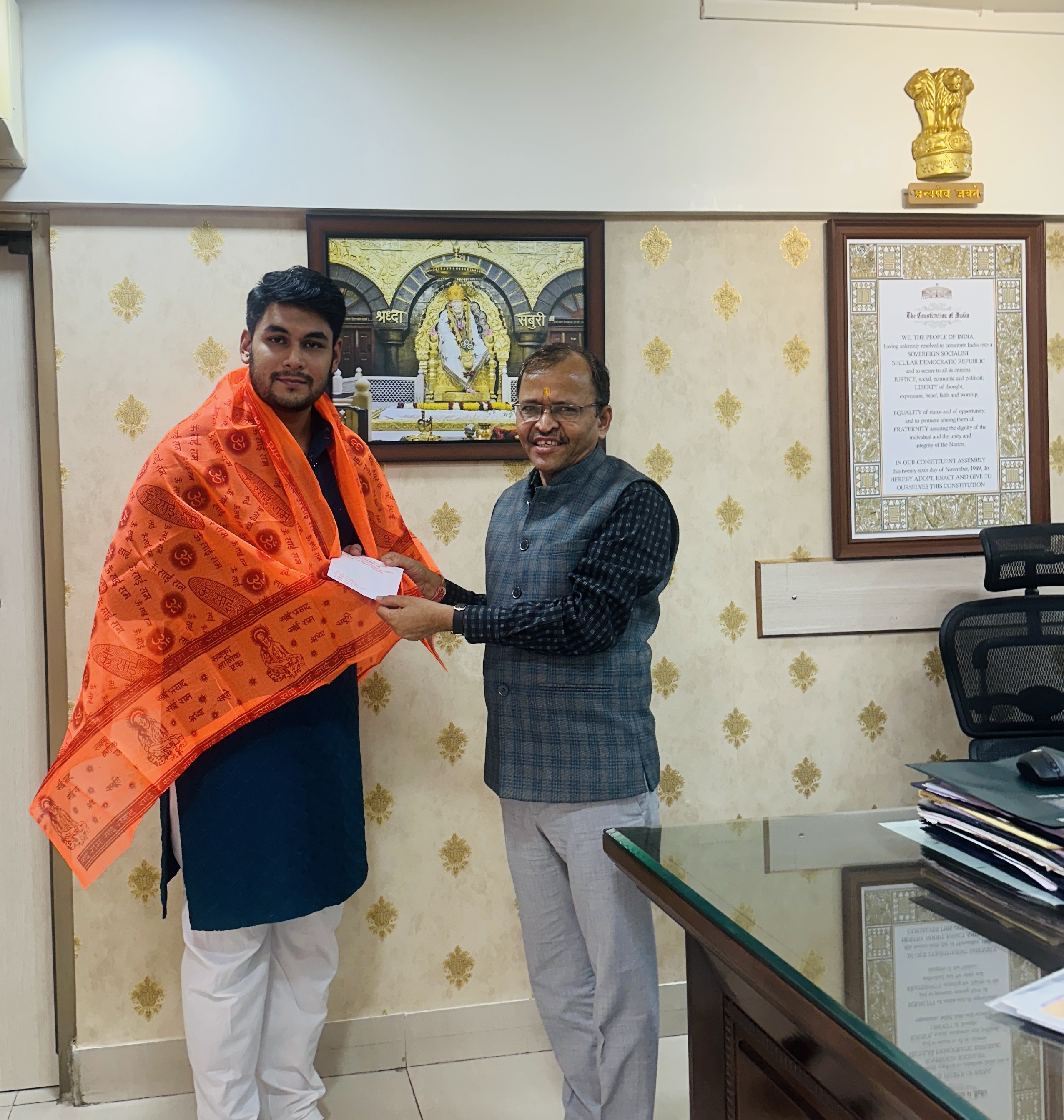 Administrative Grace Honored by Shirdi Sansthan CEO Hon Shri Goraksha Gadilkar IAS Administrative Grace Honored by Shirdi Sansthan CEO Hon Shri Goraksha Gadilkar IAS