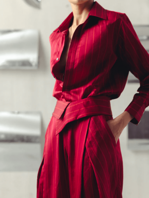 JESTER RED PINSTRIPE FLAP PANTS