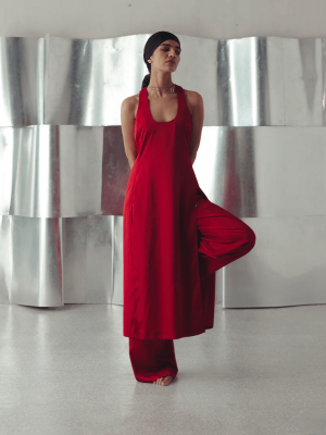 SAVVY RED TANK TOP PANTS