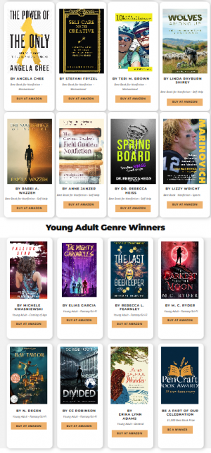 Nonfiction and Young Adult PenCraft winning books