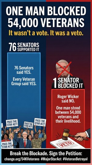 Senator Roger Wicker was the only Senator out of 100 to block the Major Richard Star Act