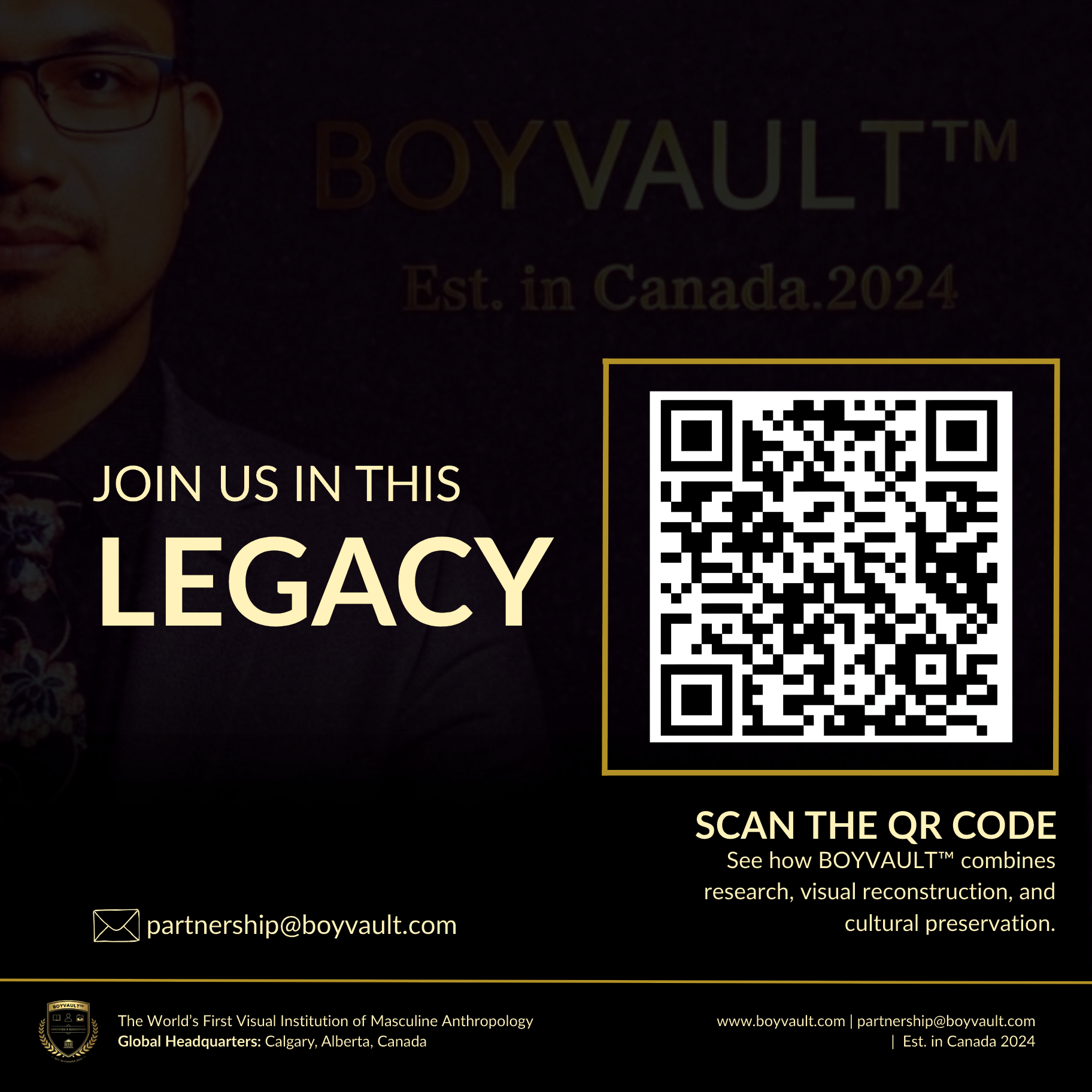 Scan to learn more about BOYVAULTs research and cultural preservation vision