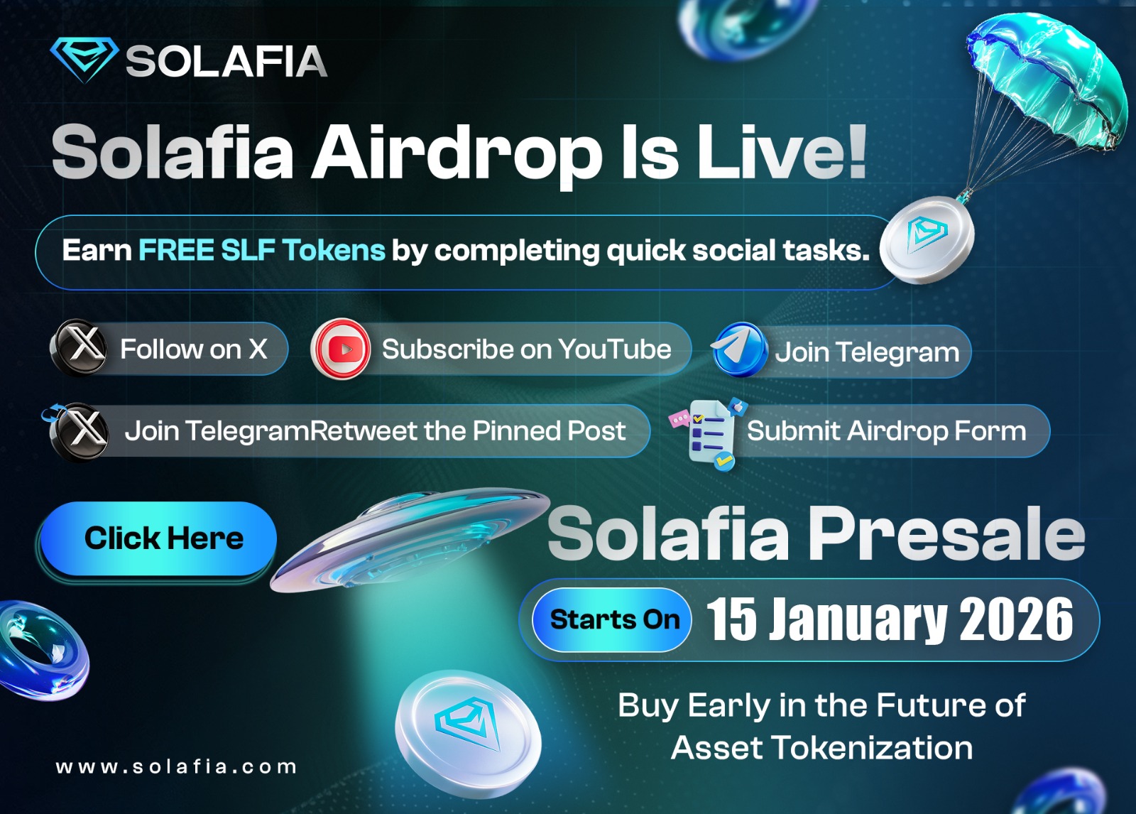 Solafia Presale Launches on 15 January 2026 Buy Early in the Future of Asset Tokenization.
