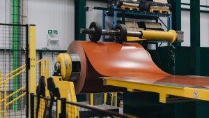 PPGI coil close up color coating surface finish Replace with your real product photo