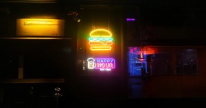 neon burger signage