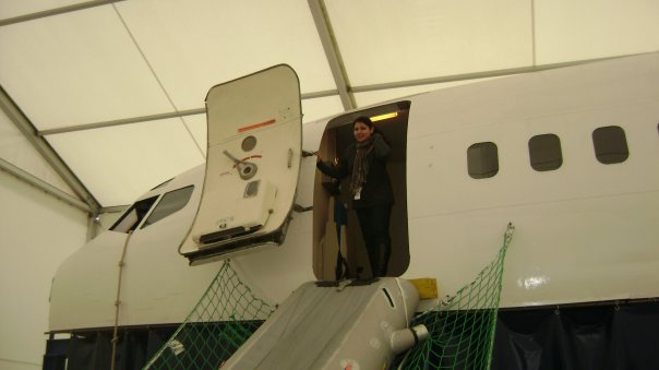 Training Cabin Crew At The Evacuation Mockup