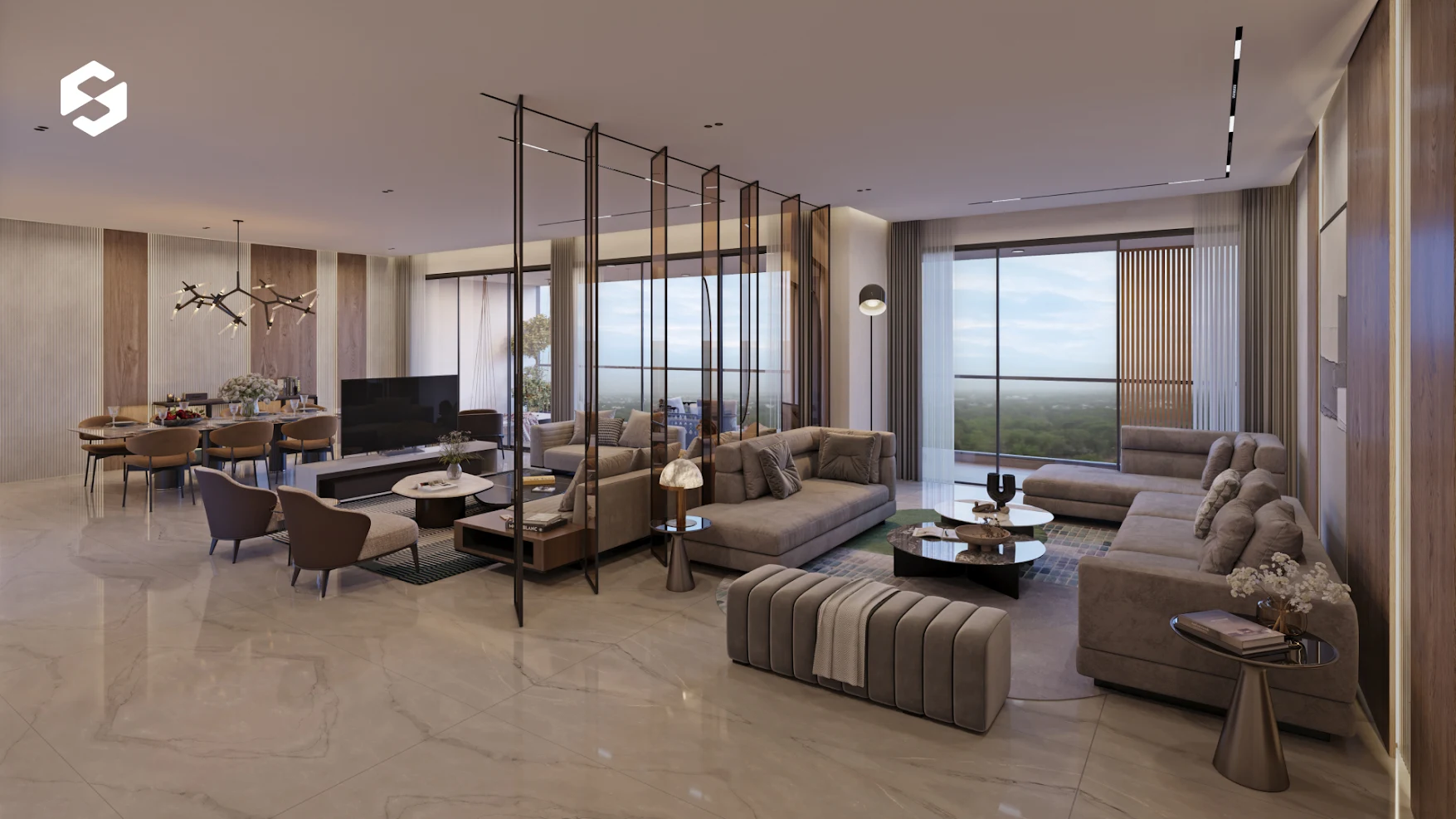 Interactive 3D apartment walkthrough with floor plan navigation Interactive 3D apartment walkthrough with floor plan navigation