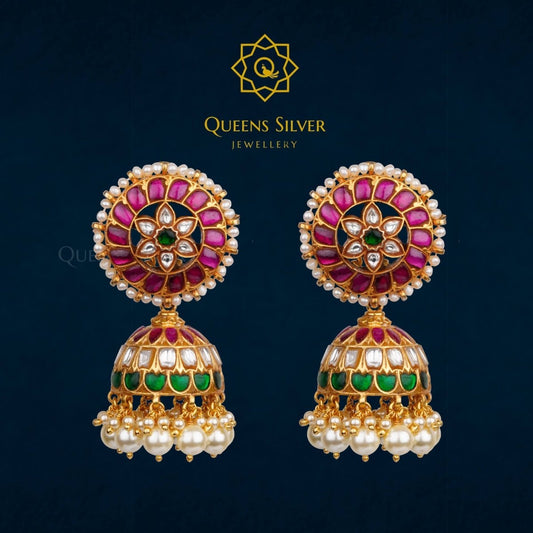 Silver Kundan Earrings Collection Redefines Royal Elegance