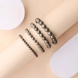 Pyrite Round Beads Bracelet