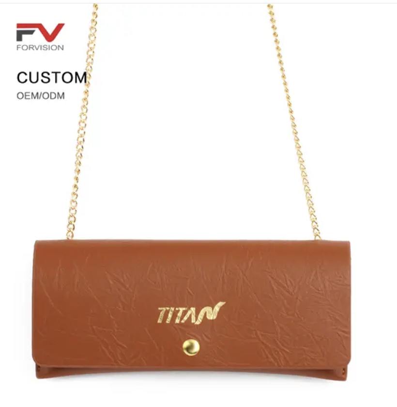 Unisex PU Soft Eyeglass Case With Chain Unisex PU Soft Eyeglass Case With Chain