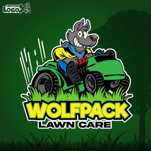 custom lawn guy logo cartoonlogox