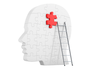 head puzzle with staircase 3d rendering 2