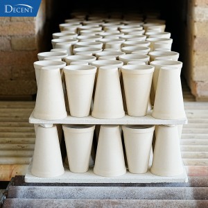 Newly fired clay crucibles