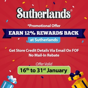 Sutherlands Promotional Rebate Program (Email Opt In)
