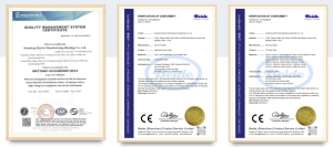 Huazheng operates under an ISO 9001 quality management system and holds CE certification