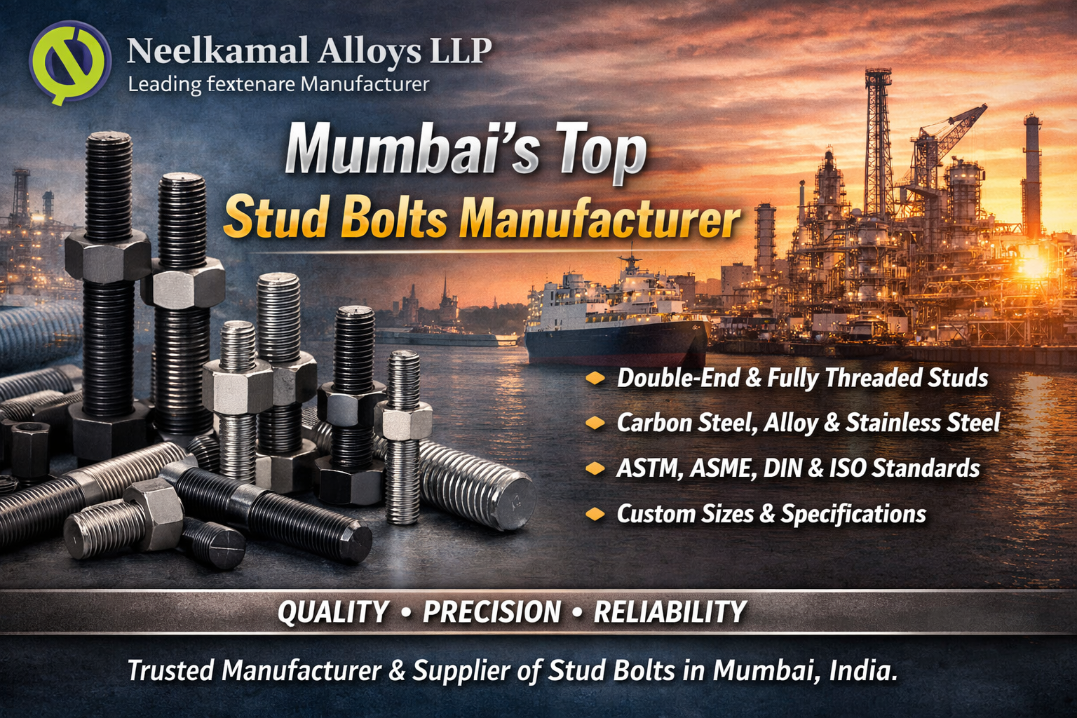 Neelkamal Alloys LLP — The Premier Stud Bolts Manufacturer in Mumbai, India