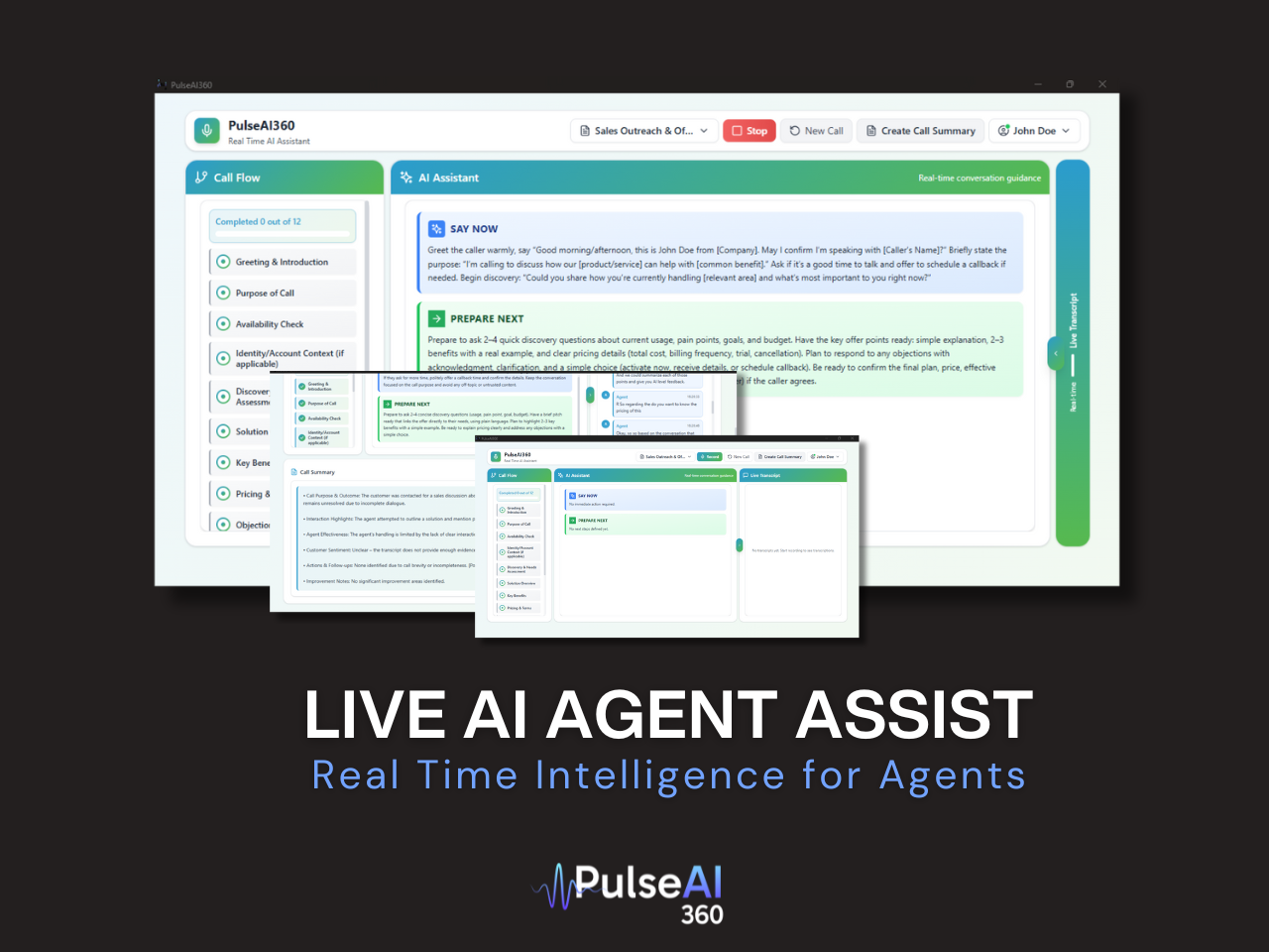 Live AI Agent Assist Screenshots