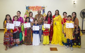 Principal Kinnari Shah with parents and children