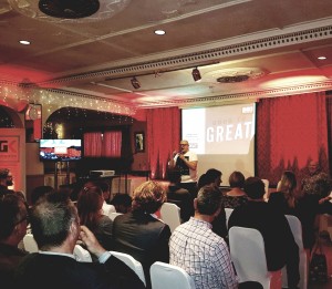 Dean Seddon speaking to business owners in Cornwall