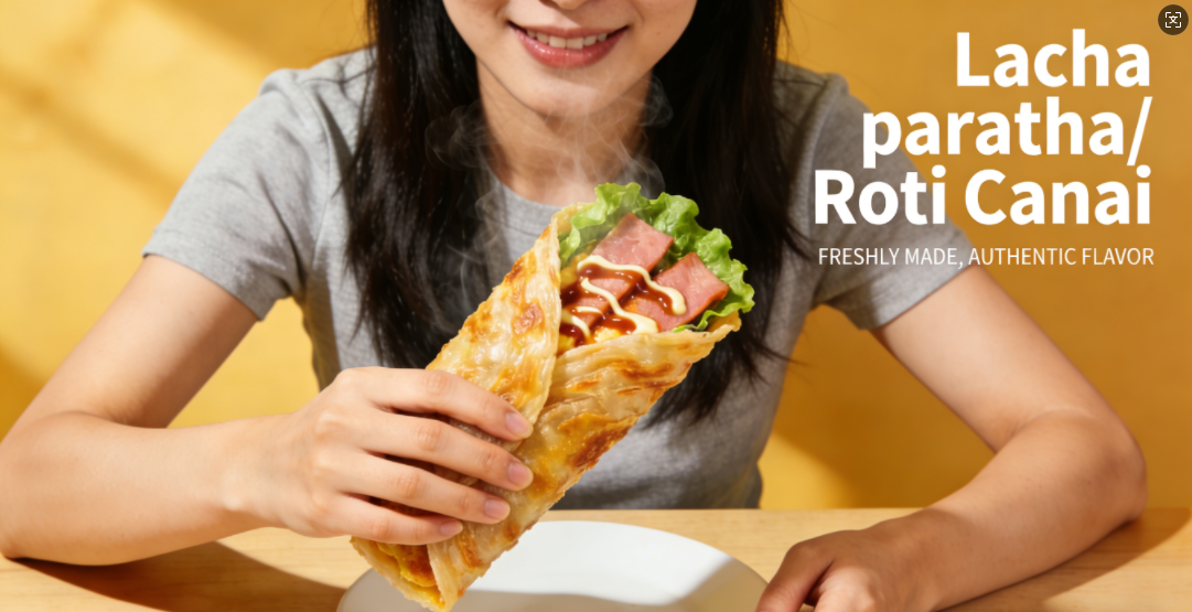 The process honors the art of handmade paratha