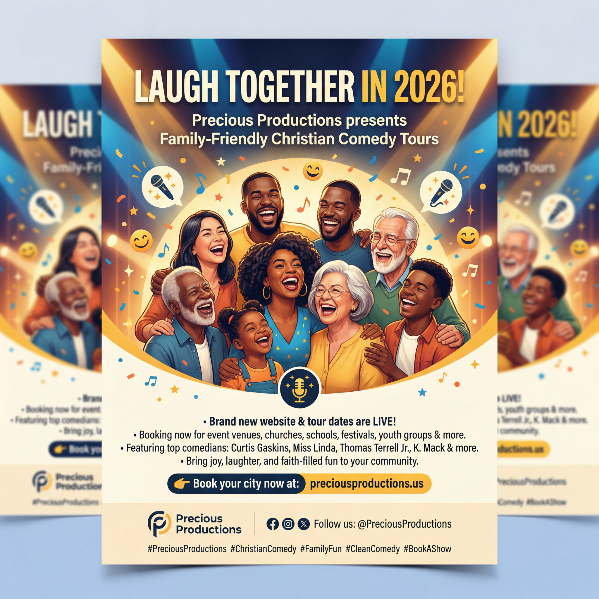 Precious Productions Christian Comedy Tour Flyer Precious Productions Christian Comedy Tour Flyer