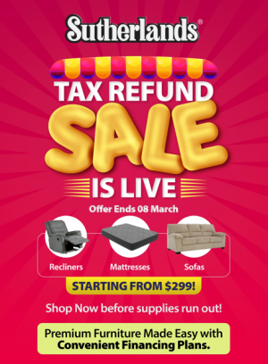 Sutherlands Tax Refund Sale