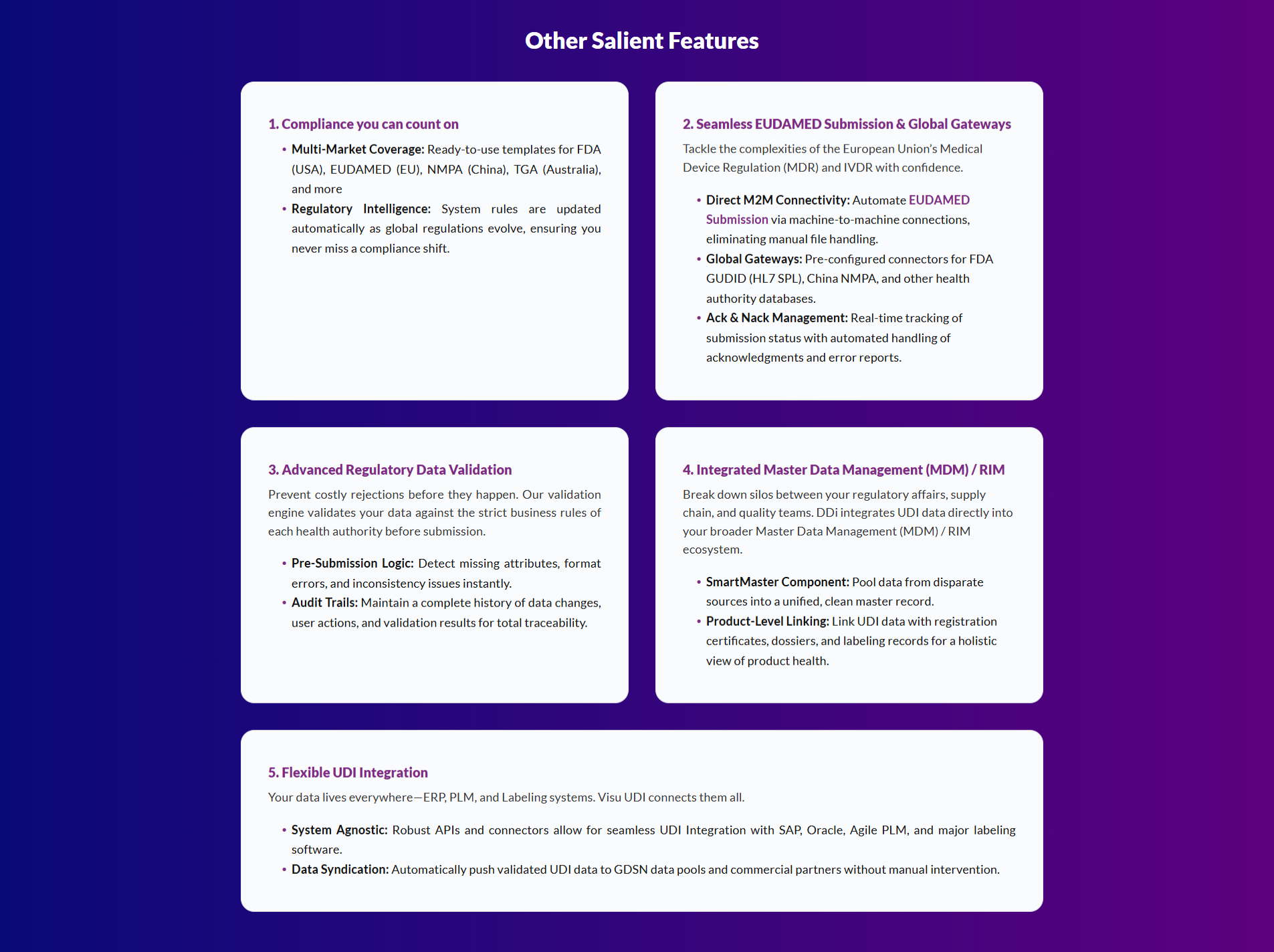 Visu UDI Screen 03  Salient Features