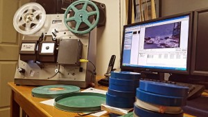 Founder monitoring video transfers in the Toronto studio