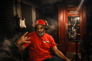 ShawnDon Damarko in the booth at Da spot recording studio.