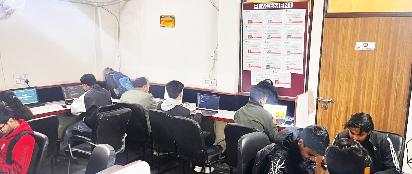 Students receiving course guidance during a demo session at SITHUB New Delhi Students receiving course guidance during a demo session at SITHUB New Delhi