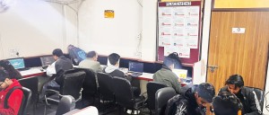 Students receiving course guidance during a demo session at SITHUB, New Delhi.