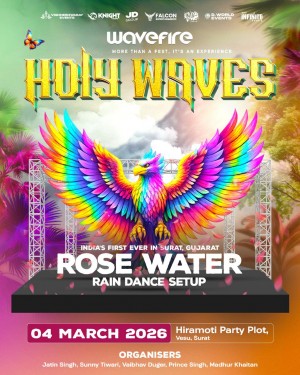 India’s 1st Rosewater Raindance Setup in Wavefire HolyWaves 2026 In Surat Gujarat.