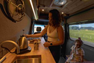 cozy interior of a camper van