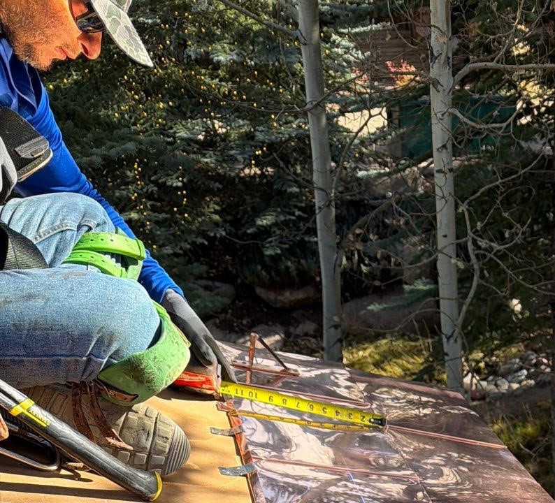 RG10 Copper snow guards from Rocky Mountain Snow Guards being installed by Umbrella Roofing RG10 Copper snow guards from Rocky Mountain Snow Guards being installed by Umbrella Roofing