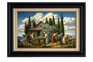 EASTON CAIN HARVEST MOON OIL PAINTING 2024