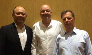 Hatcher+ investor Taizo Son, John Sharp, Dan Hoogterp