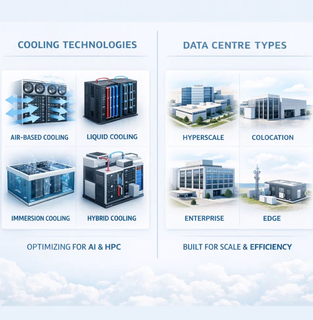 Cooling types vs data centre segments Cooling types vs data centre segments