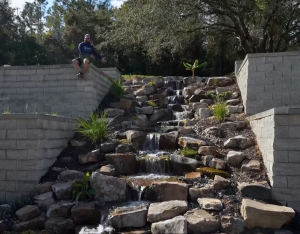 40ft cascading waterfall