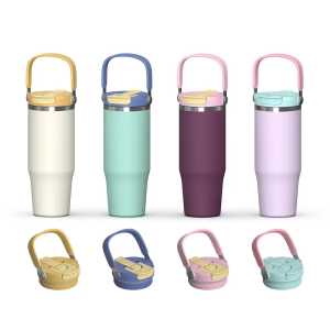 Portable Vacuum Insulated Travel Tumbler with 2 in 1 Lid