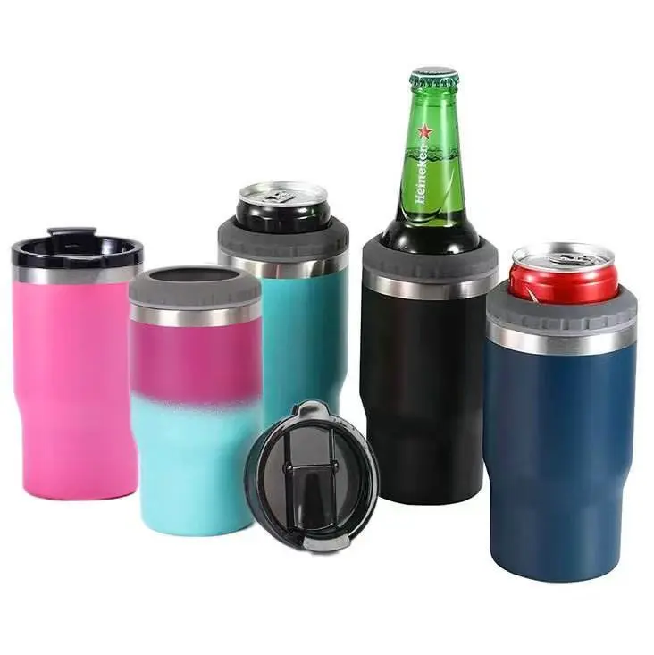 14oz 4 in 1 Double Wall Stainless Steel Insulated Beer Bottle Can Cooler 14oz 4 in 1 Double Wall Stainless Steel Insulated Beer Bottle Can Cooler